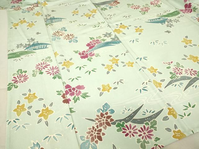 平和屋着物▽上質な小紋 単衣 風景花文 正絹 逸品 DAAV5433az
