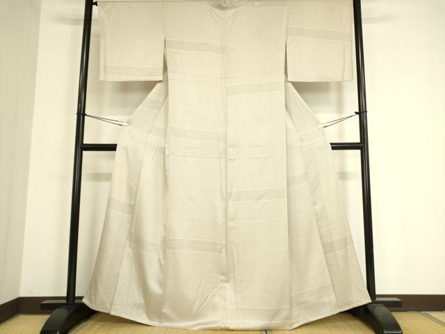 平和屋着物▽上質な小紋 単衣 横段文 小田急百貨店扱い 正絹 逸品 DAAV5438az