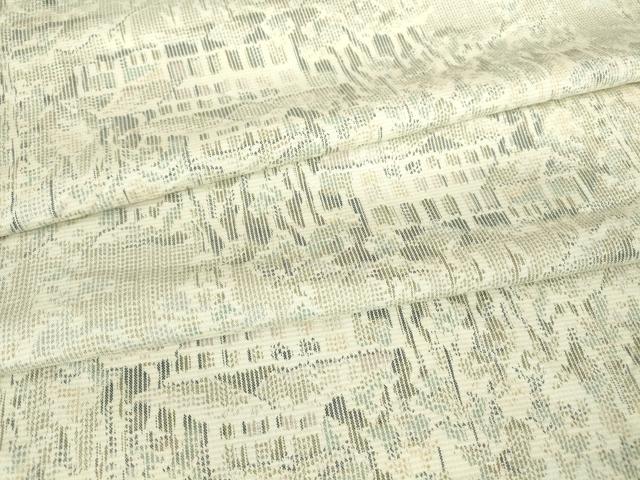 平和屋着物▽上質な紬 単衣 風景文 正絹 逸品 DAAV5530az