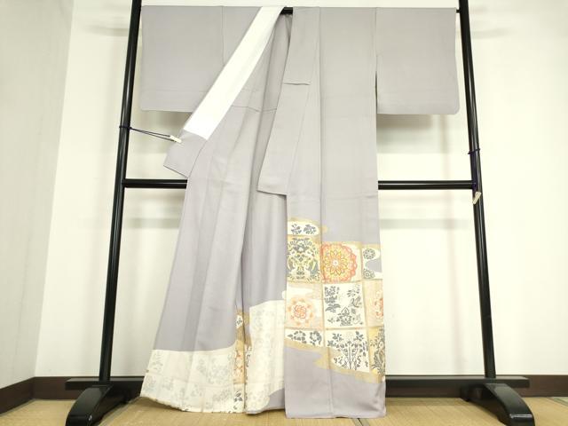 平和屋着物▽豪華色留袖 単衣 駒刺繍 正倉院天井花文 金彩 正絹 逸品 DAAV5544az