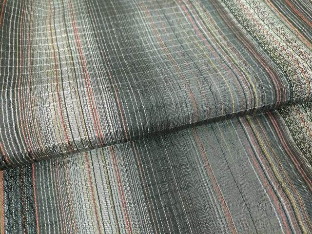 平和屋着物▽上質な紬 単衣 間道 正絹 逸品 DAAV5560az