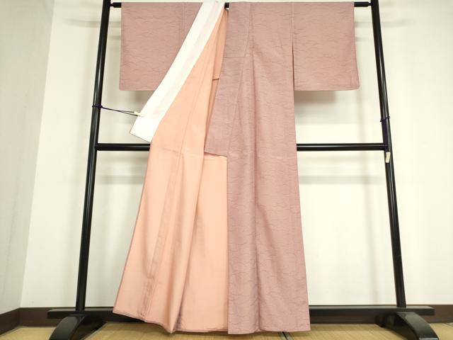 平和屋着物▽小紋 単衣 雪芝文 洗える着物 DAAV5591az