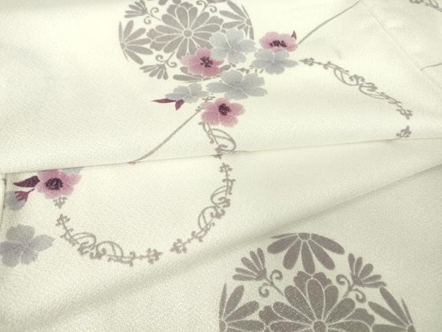 平和屋着物▽小紋 単衣 花丸文 洗える着物 DAAV5599az