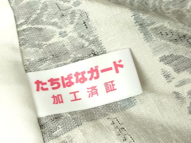 平和屋着物▽小千谷紬 単衣 七宝短冊花文 正絹 逸品 DAAV5609az