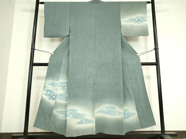 平和屋着物▽訪問着 単衣 刺繍 吹寄せ文 暈し染め 金糸 三越扱い 正絹 逸品 DAAV5614az