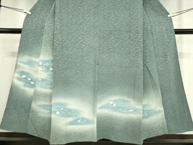 平和屋着物▽訪問着 単衣 刺繍 吹寄せ文 暈し染め 金糸 三越扱い 正絹 逸品 DAAV5614az