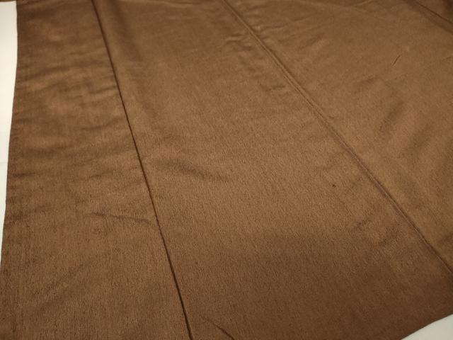 平和屋着物▽上質なお召 単衣 憲法茶色 正絹 逸品 DAAV5620az