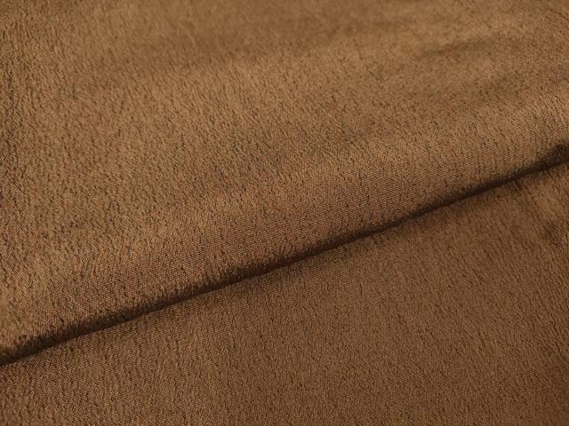 平和屋着物▽上質なお召 単衣 憲法茶色 正絹 逸品 DAAV5620az