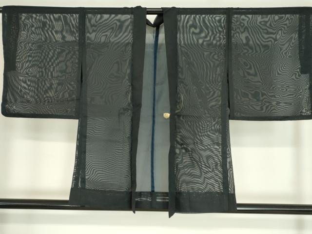 平和屋着物▽羽織 スリーシーズン 春夏秋 塵除け 紗 黒色 洗える着物 DAAV5632az