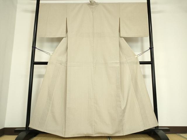 平和屋着物▽本塩沢 単衣 縞 正絹 逸品 DAAV5636az