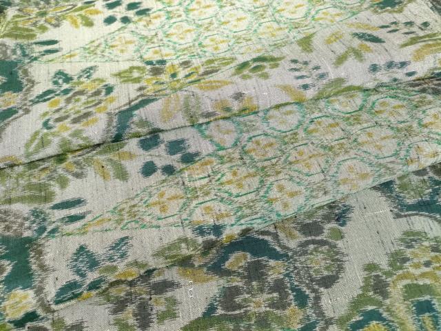平和屋着物▽上質な紬 単衣 花切嵌め文様 正絹 逸品 DAAV5640az