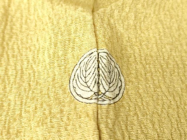 平和屋着物▽上質な色無地 単衣 蜂蜜色 ワンポイント 正絹 逸品 DAAV5641az