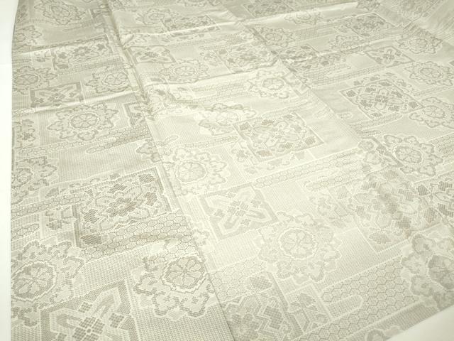 平和屋着物▽上質な紬 単衣 正倉院花文 正絹 逸品 未使用 DAAV5650az