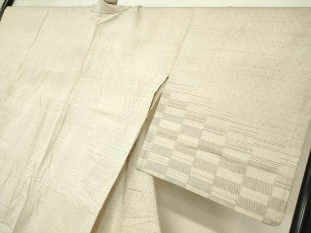 平和屋着物▽訪問着 単衣 紬地 市松絣文 正絹 逸品 DAAV5655az