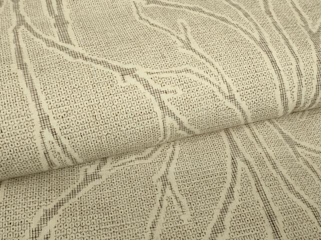 平和屋着物▽結城紬 単衣 樹木文 100亀甲 正絹 逸品 DAAV5676az
