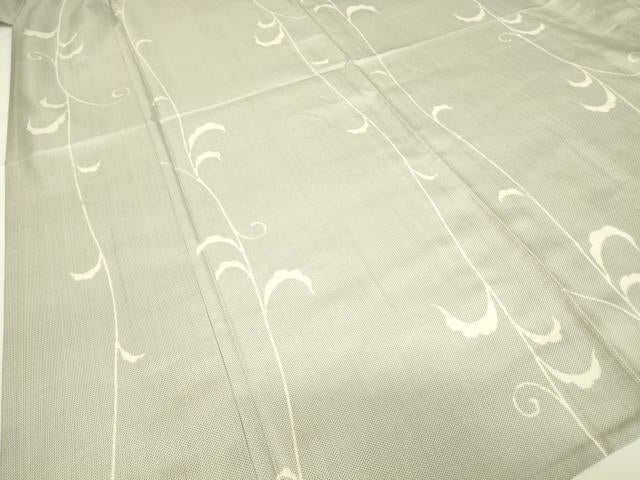 平和屋着物▽上質な紬 単衣 蔦の葉文 正絹 逸品 DAAV5677az