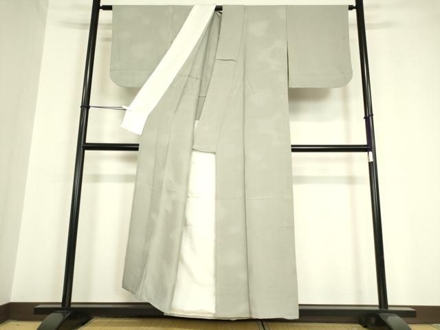 平和屋着物▽上質な色無地 単衣 霞地紋 豆がら茶色 正絹 逸品 DAAV5685az