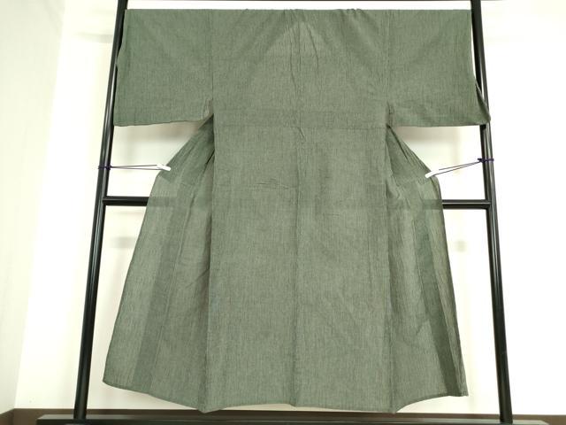 平和屋着物*夏物 男性 織物の名産 近江ちぢみ 縞 キングサイズ 綿麻 逸品 DAAV5781az