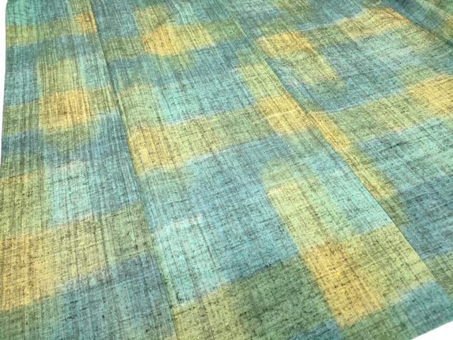 平和屋着物▽上質な紬 単衣 格子 正絹 逸品 DAAV5817az