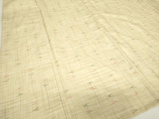 平和屋着物▽上質な紬 単衣 絣文 正絹 逸品 DAAV5838az