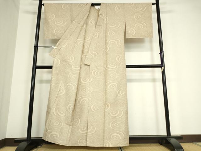 平和屋着物▽本場大島紬 白大島 単衣 7マルキ 流水文 正絹 逸品 DAAV5843az