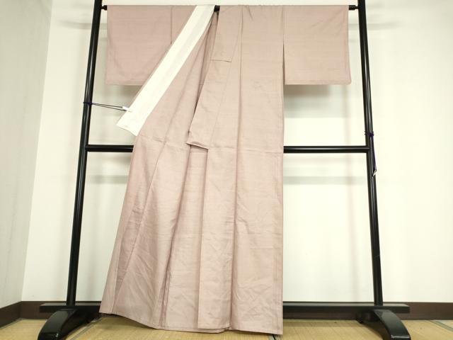 平和屋着物▽上質な紬 単衣 薄柿色 正絹 逸品 DAAV5846az