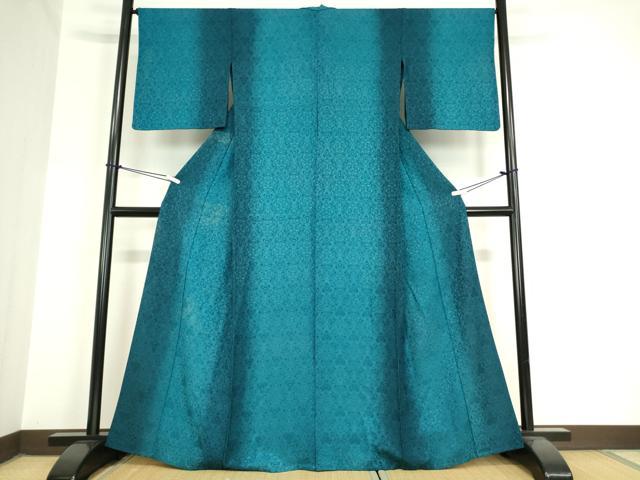 平和屋着物▽上質な小紋 単衣 草花地紋 暈し染め 正絹 逸品 DAAV5906az