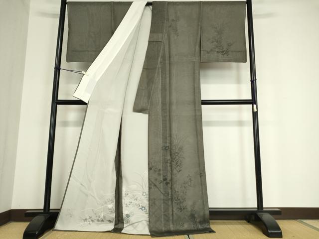 平和屋着物▽訪問着 無双 紗袷 紗×絽 草花文 金彩 ロング丈 正絹 逸品 DAAV5914az