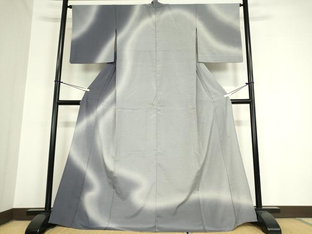 平和屋着物▽本塩沢 やまだ織 訪問着 染色作家 桐村博 単衣 霞文 正絹 逸品DAAV5919az