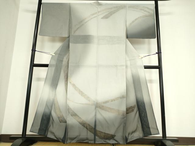 平和屋着物▽訪問着 無双 紗袷 紗×絽 束ね熨斗花文 暈し染め 金彩 正絹 逸品 DAAV5920az