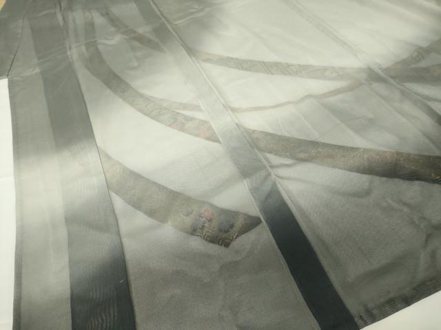 平和屋着物▽訪問着 無双 紗袷 紗×絽 束ね熨斗花文 暈し染め 金彩 正絹 逸品 DAAV5920az