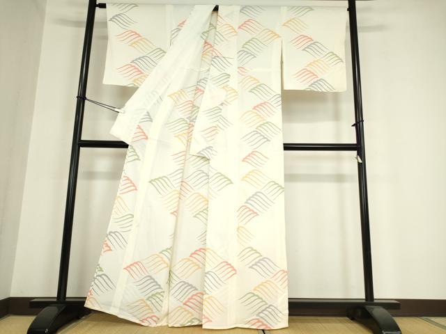 平和屋着物▽上質な小紋 単衣 流水文 正絹 逸品 DAAV5922az