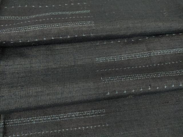 平和屋着物▽結城紬 単衣 変わり市松 80亀甲 正絹 逸品 DAAV5924az