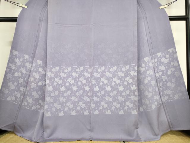 平和屋着物▽訪問着 単衣 お召地 葡萄蔦の葉文 正絹 逸品 DAAV5925az