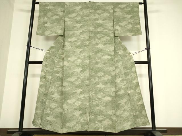 平和屋着物▽江戸小紋 単衣 作家物 松皮菱取吉祥文 正絹 逸品 DAAV5931az