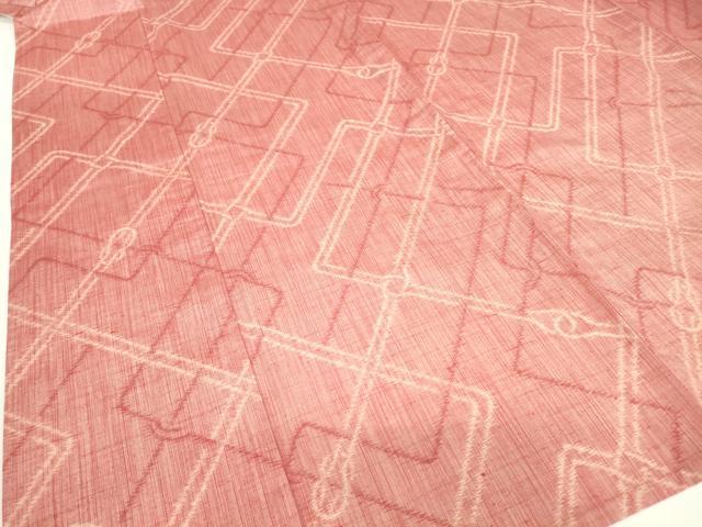 平和屋着物▽上質な紬 単衣 変わり格子 正絹 逸品 DAAV5943az