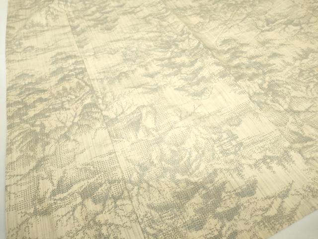 平和屋着物▽上質な紬 単衣 風景松文 正絹 逸品 DAAV5999az