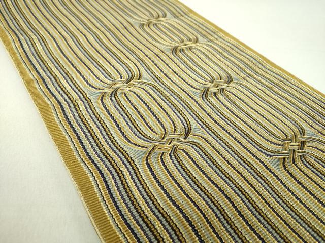 平和屋着物●ひなや工房 くむ・あむ・おる 伊豆蔵明彦 唐組 太鼓柄袋帯 変わり間道 金糸 正絹 逸品 DAAV6013ps