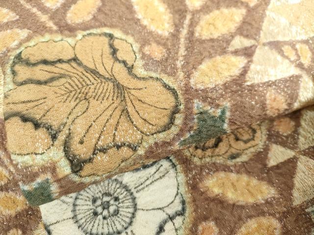 平和屋着物●つけ帯 絞り 辻が花 金糸 正絹 逸品 未使用 DAAV6100ps
