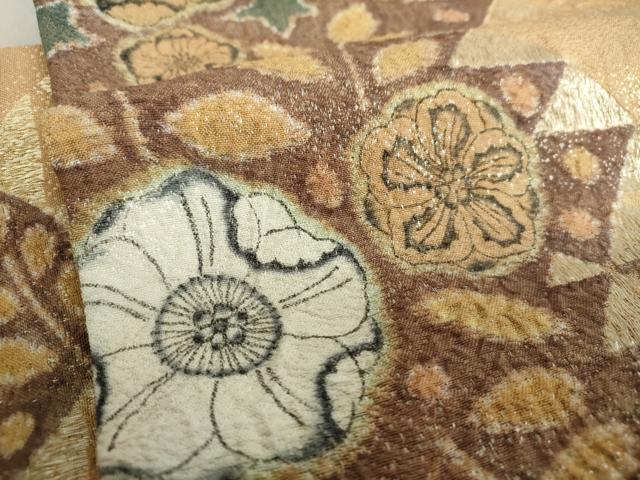 平和屋着物●つけ帯 絞り 辻が花 金糸 正絹 逸品 未使用 DAAV6100ps