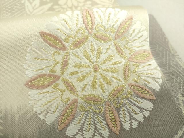 平和屋着物●つけ帯 唐織 正倉院花文 金糸 正絹 逸品 DAAV6104ps