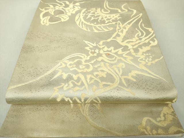 平和屋着物●六通柄袋帯 飛龍 金糸 正絹 逸品 DAAV6120ps