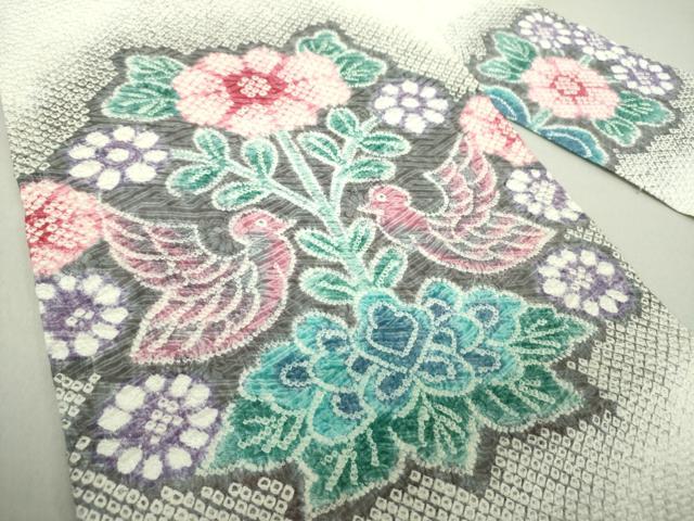 平和屋着物●名門 藤娘きぬたや・総絞り 九寸名古屋帯 花鳥文 正絹 逸品 DAAV6219ps