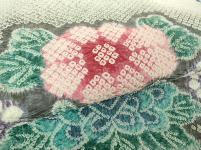 平和屋着物●名門 藤娘きぬたや・総絞り 九寸名古屋帯 花鳥文 正絹 逸品 DAAV6219ps