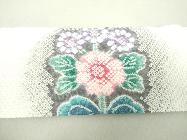 平和屋着物●名門 藤娘きぬたや・総絞り 九寸名古屋帯 花鳥文 正絹 逸品 DAAV6219ps