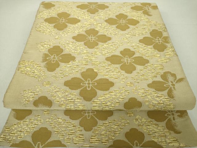 平和屋着物●綴れ 太鼓柄 本袋帯 花菱文 金糸 正絹 逸品 DAAV6241ps