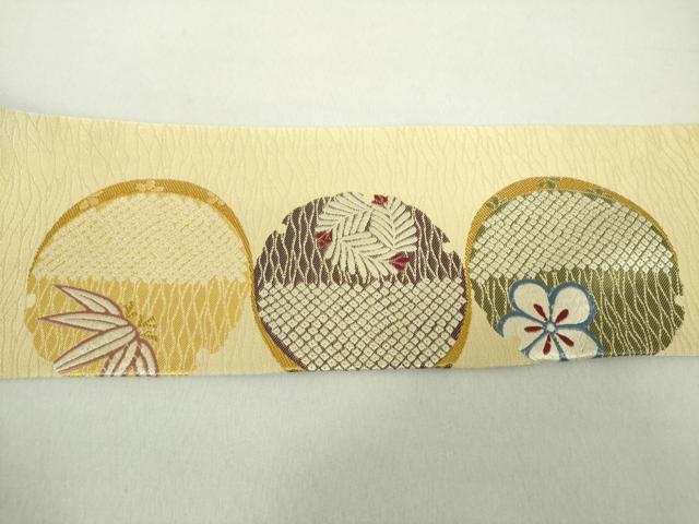 平和屋着物●九寸名古屋帯 唐織 雪輪花文 正絹 逸品 DAAV6297ps