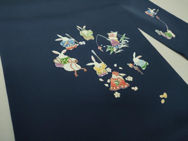 平和屋着物●塩瀬 九寸名古屋帯 七福神 兎 宝尽くし 金彩 正絹 逸品 DAAV6314ps