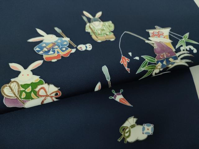 平和屋着物●塩瀬 九寸名古屋帯 七福神 兎 宝尽くし 金彩 正絹 逸品 DAAV6314ps