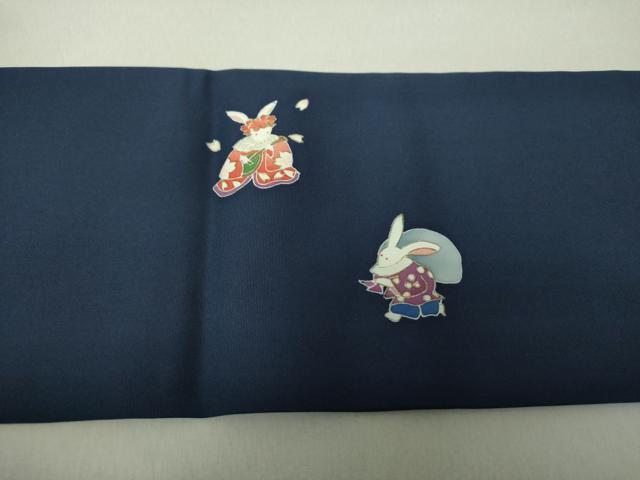 平和屋着物●塩瀬 九寸名古屋帯 七福神 兎 宝尽くし 金彩 正絹 逸品 DAAV6314ps